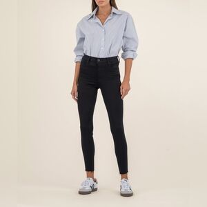 Kut from the Kloth Donna High Rise Skinny Ankle Jeans Black Size 14